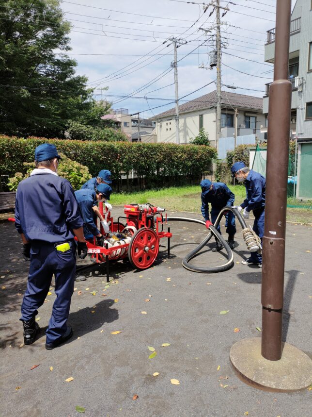 みのり公園での訓練の様子