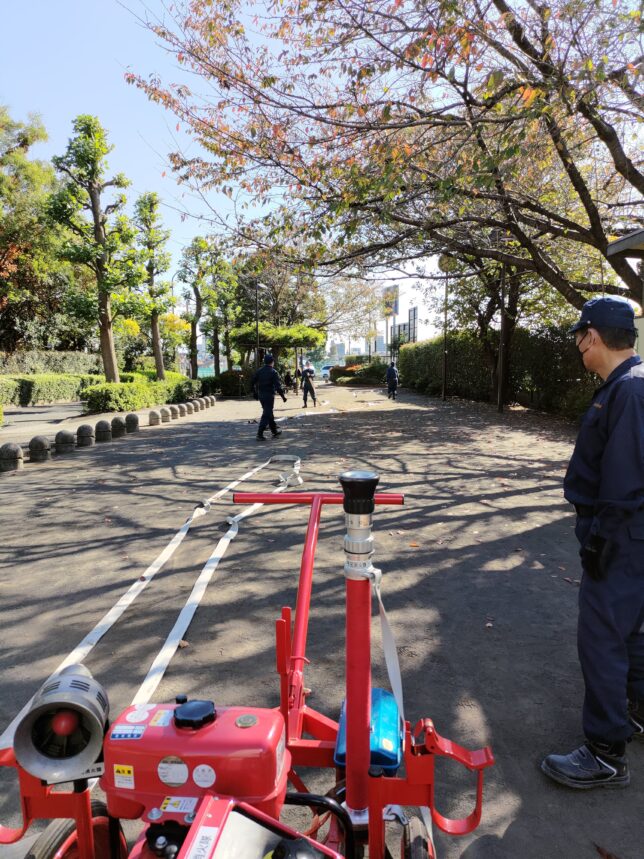 みのり公園での訓練の様子