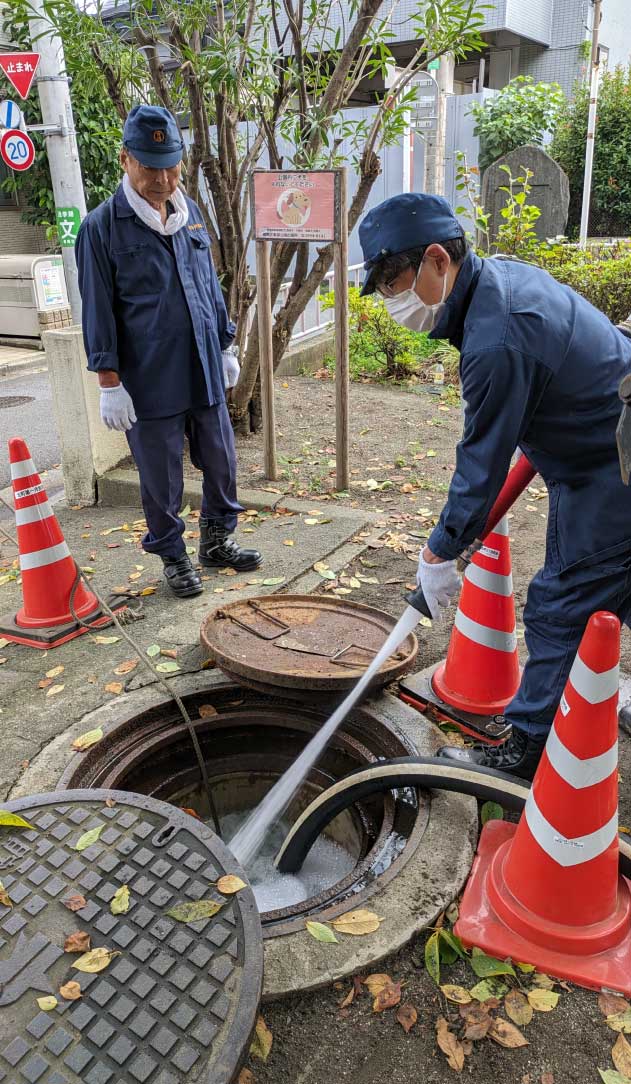 放水訓練の様子